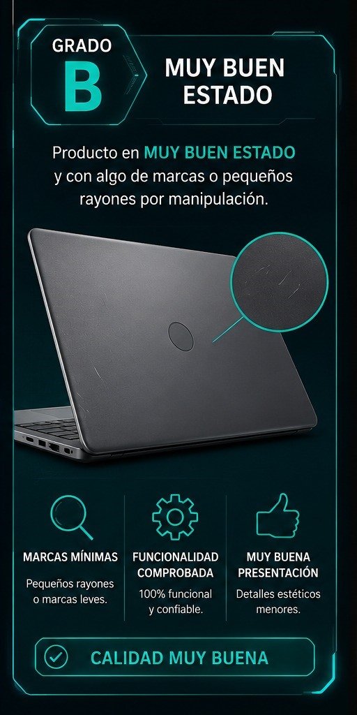 Laptop Grado B, muy buen estado, con marcas mínimas